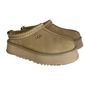 UGG Tasman Slippers Women’s Sz 7 Chestnut Suede Platform Slip On Shearling Lined